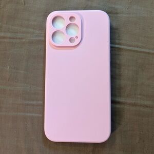 Pink Silicone Phone Case with Screen Protector